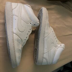 Nike White Leather High-Top Sneakers